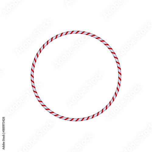 realistic circular frames with a glossy, red and white candy cane, vector