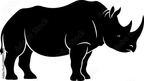 Rhino silhouette vector illustration