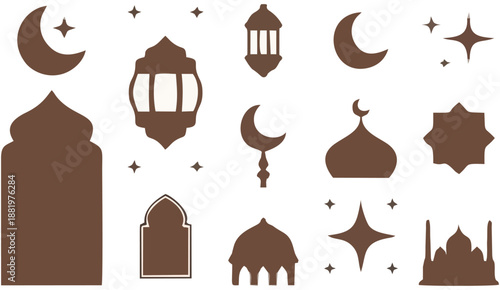 Islamic Ornament and Ramadan Icons Set