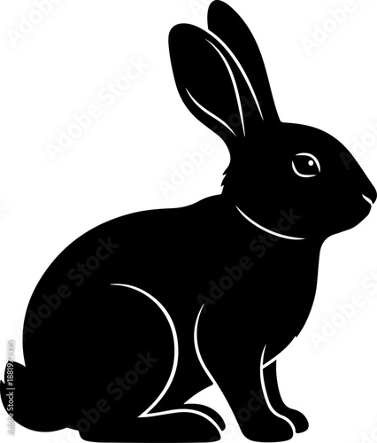 Easter Bunny silhouette vector illustration