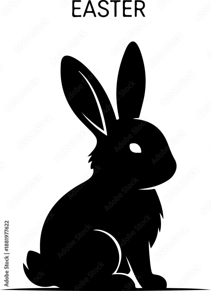 Naklejka premium Easter Bunny silhouette vector illustration