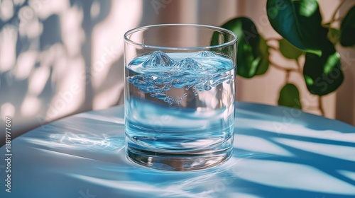 Wallpaper Mural Clear glass of water, sunlit, shadows Torontodigital.ca