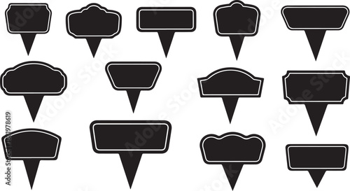 Collection of blank black and white signpost icons available