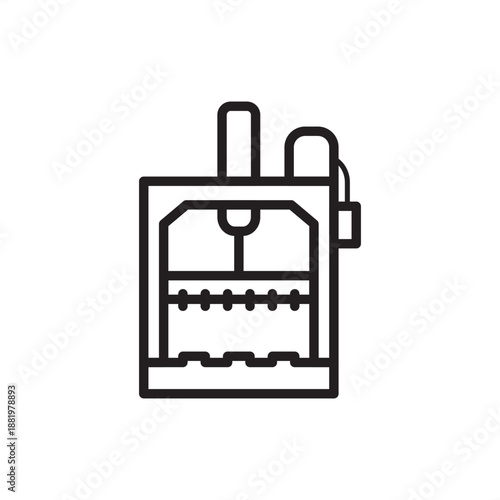 Cotton bailing press icon symbolizing textile supply chain efficiency, representing hydraulic lint compaction, raw fiber packaging, agricultural bale processing, and bulk material handling systems.