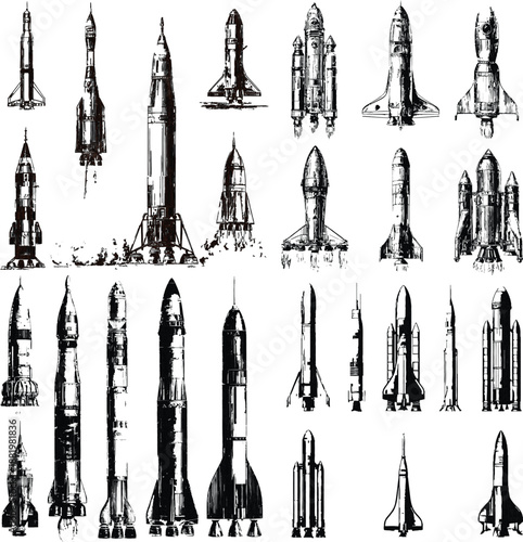 vector set of rockets 