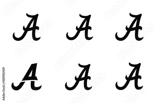 A letter alabama crimson tide logo icon silhouette vector isolated