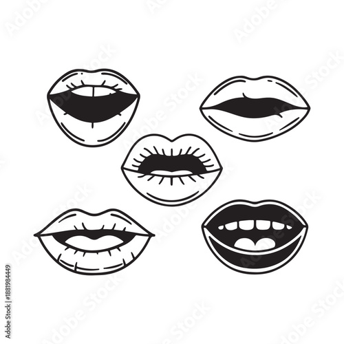 vector illustration of a woman lips