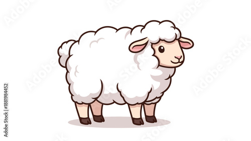 Cute cartoon sheep illustration.