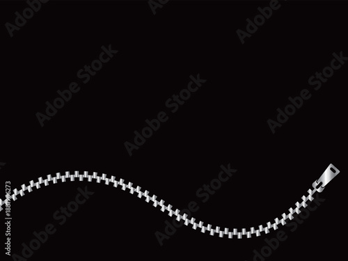 高級感のあるファスナーの背景　ブラック＆シルバー