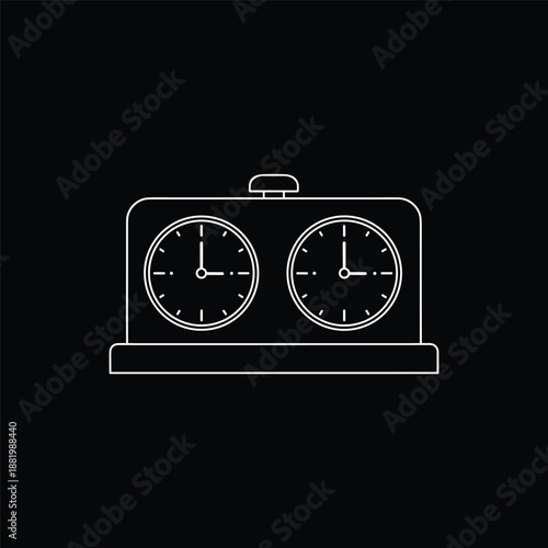 Chess pieces of black outline figures isolated on white background in flat style. Chess game icon set. Vector stock illustration