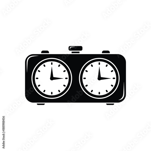 Chess pieces of black outline figures isolated on white background in flat style. Chess game icon set. Vector stock illustration