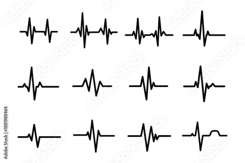 Continuous Heartbeat icon vector line art design