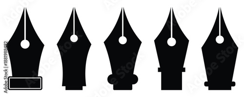 Pen nibs icon, writing tool symbol, vector illustration