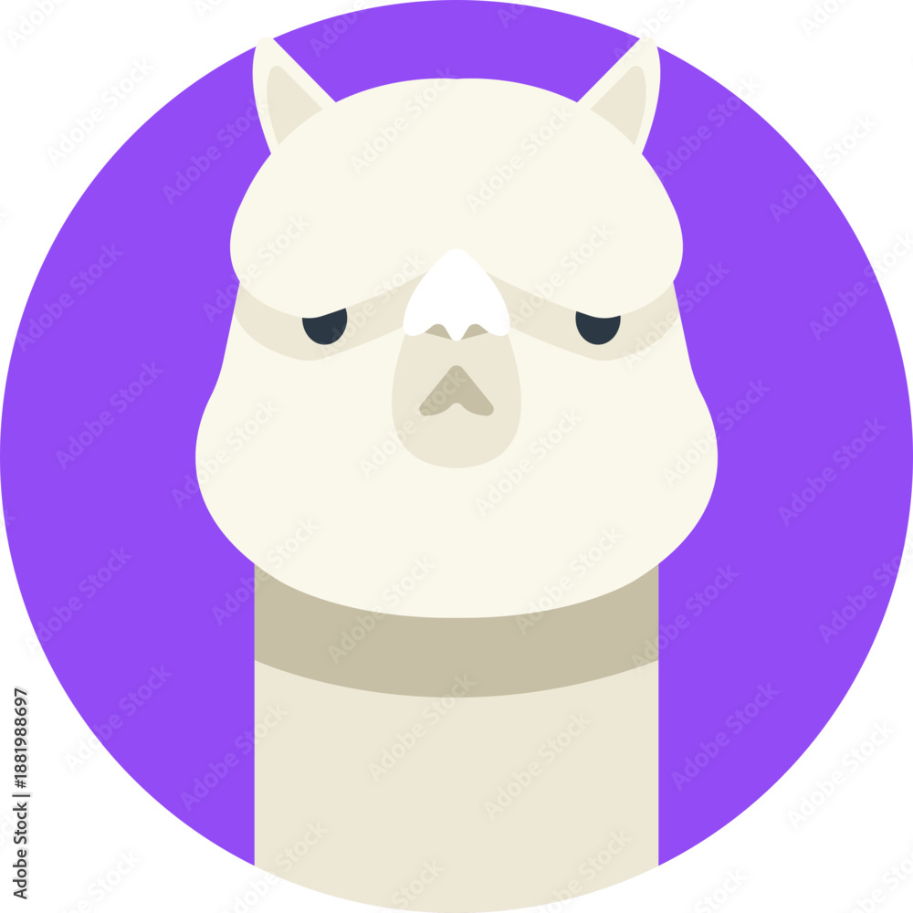 Fototapeta premium A simple lama icon representing Ecuador’s Andean wildlife and highland culture.