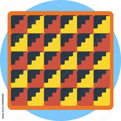 A stylized fabric pattern inspired by traditional Ecuadorian textiles, featuring geometric motifs commonly found in Andean weaving.