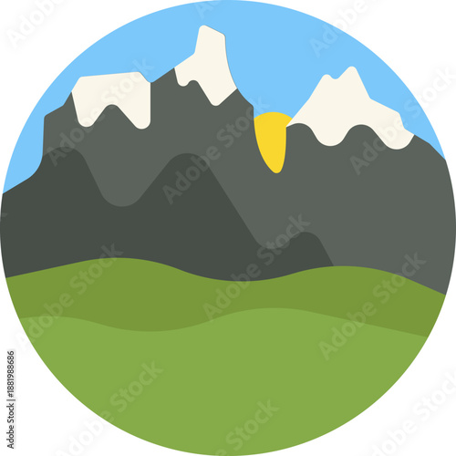 A stylized mountain silhouette inspired by Ecuador’s Andes, representing the country’s dramatic highland landscapes.