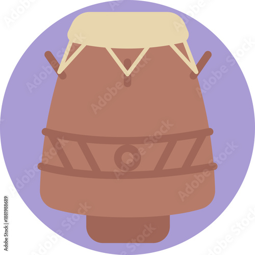 A traditional Ecuadorian drum used in cultural ceremonies and folk music, symbolizing rhythm and heritage.
