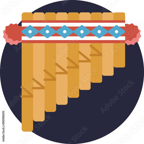 The Rondador is a traditional Andean pan flute from Ecuador, made of bamboo pipes arranged in a curved shape and used in folk music.