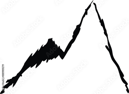 Mountain Silhouette with Clean Natural Shapes and Modern Flat Design