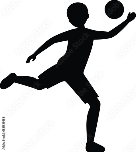 Soccer Kick Silhouette Vector Illustration