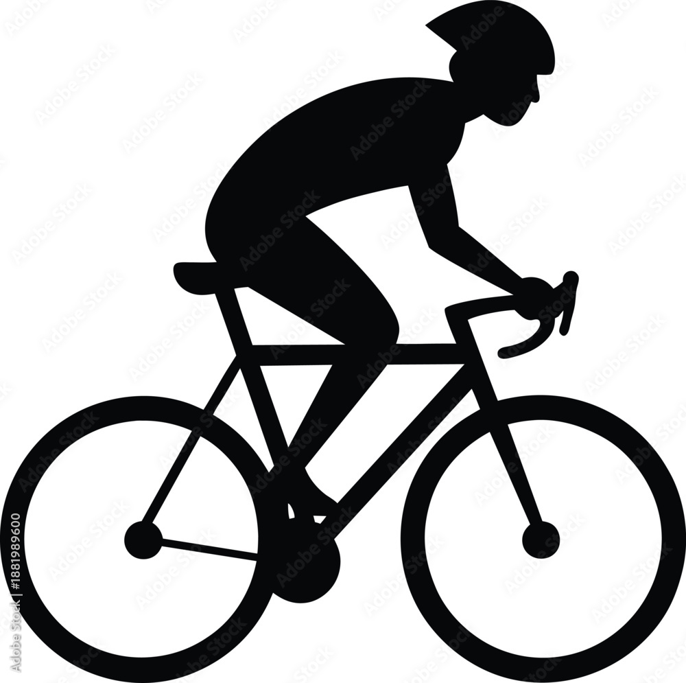 Obraz premium Cycling Rider Silhouette Vector Illustration