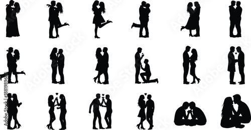 Couple Silhouette Love Romance Valentine Kiss Proposal Hug Dating Wedding Engagement Relationship Passion Affection Romantic People Shadow Pose Together Emotion