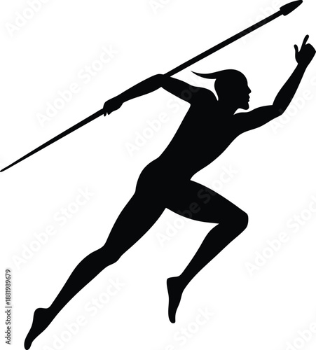 Javelin Throw Silhouette Vector Illustration