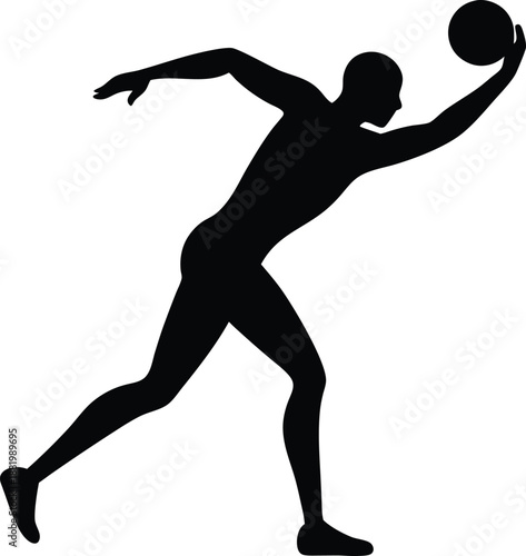 Discus Throw Silhouette Vector Illustration