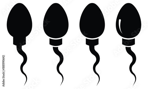 Spermatozoon cell icon, reproductive biology symbol, vector illustration.
