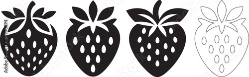 set of strawberry icon.