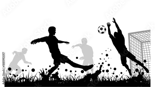 Football Player Kicking Ball Sports Action Silhouette