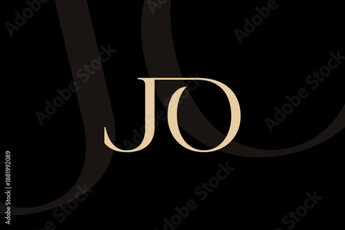 JO or OJ letter logo icon design. Classic style luxury initials monogram.