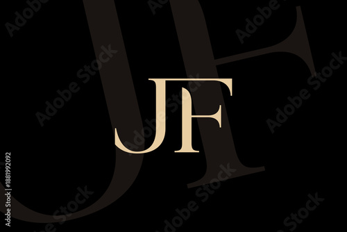 JF or FJ letter logo icon design. Classic style luxury initials monogram.