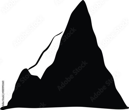 Silhouette of Majestic Mountain Peak with Dramatic Summit and Natural Beauty