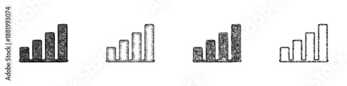 Sketch bar chart icon design set