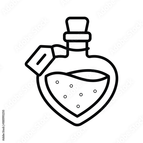 Easy to edit line icon of magical love potion concept
