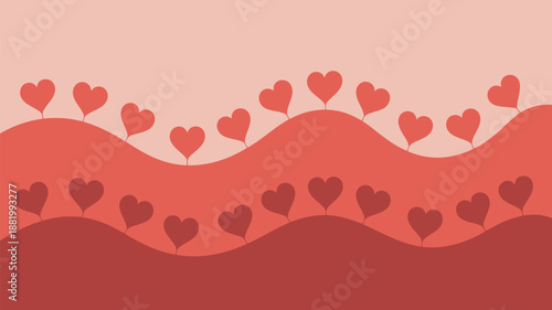 Whimsical heart landscape Vector