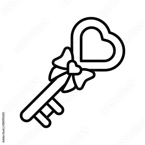 Take a look at this amazing line style icon of love key