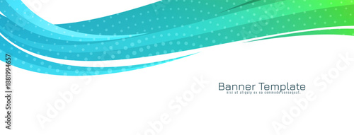 Abstract modern wave style business banner design