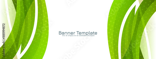 Decorative green color wave style banner design