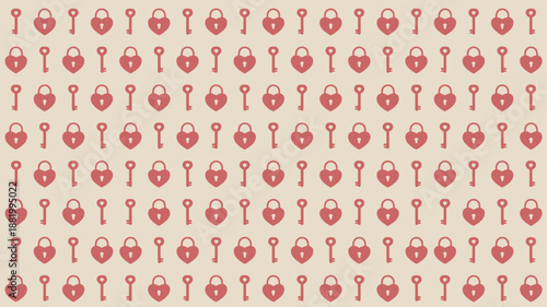 Pattern of red locks and keys Vector