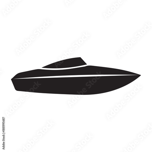 Speed boat or speedboat / motorboat flat vector icon for transportation apps and websites
