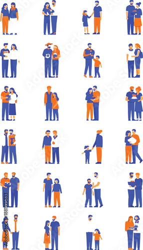 Diverse Healthcare Workers in Various Poses and Interactions