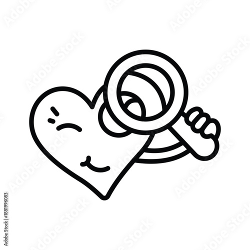 Premium line icon of searching love, editable vector