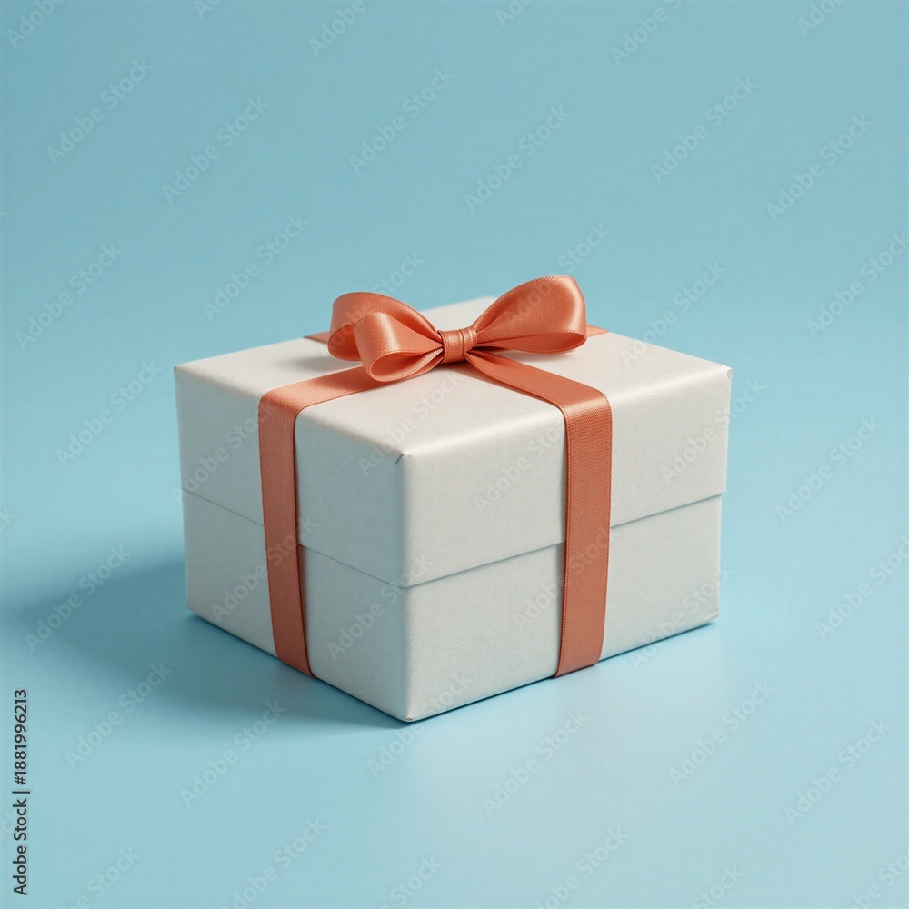 Obraz premium A red Christmas gift box wrapped in gold ribbon with a festive bow, isolated on white as a surprise holiday present for an anniversary, birthday, or Valentine celebration
