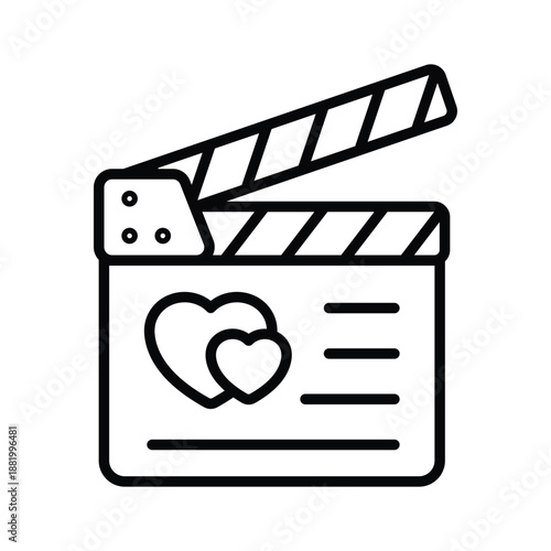 A captivating line icon of romantic movie for valentines day