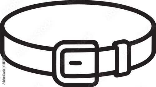 Pet dog collar line icon for animal control and accessory equipment concept