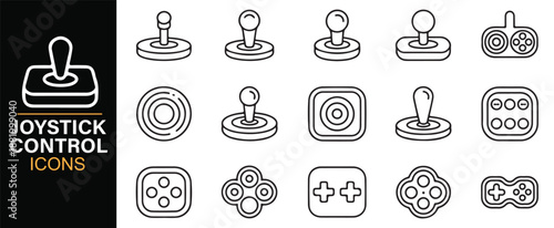 Gaming input device outline icons in clean minimal style