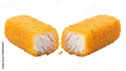 Wallpaper Mural cut fish fingers showing flaky white fish inside on transparent background Torontodigital.ca