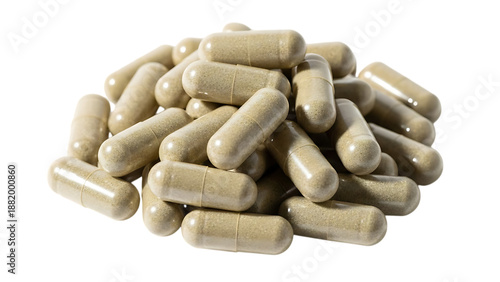 Wallpaper Mural a pile of brown capsules supplements on transparent background Torontodigital.ca